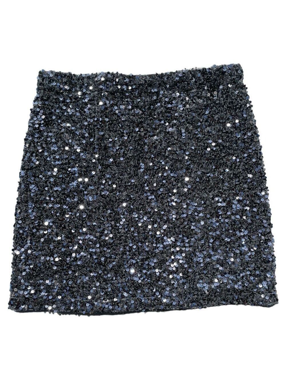 Reemonde Black Sequins Skirt Size Large - Picture 3 of 6